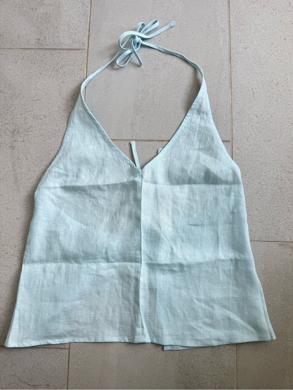 Elce Lilou Linen Halter Top - Light Blue — image 5 of 8